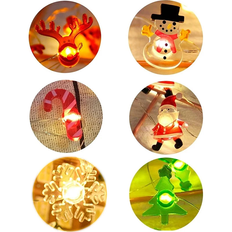 Santa Claus Snowman Christmas Fairy light string