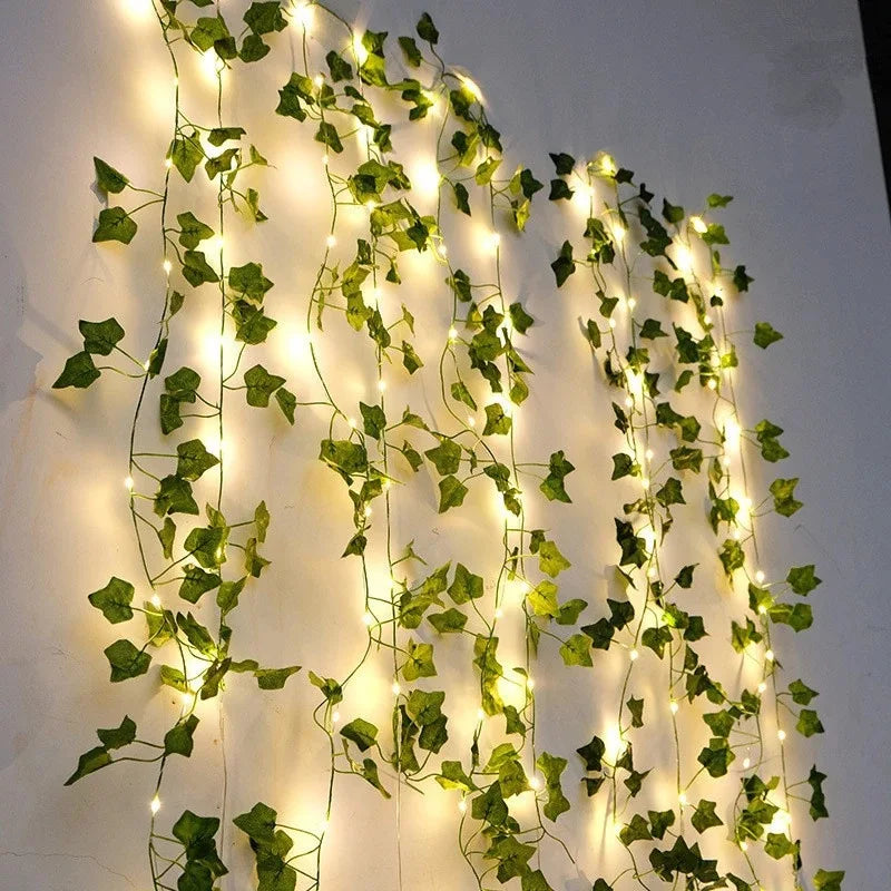 Green Leaf String Lights Artificial Ivy Vine Fairy Light