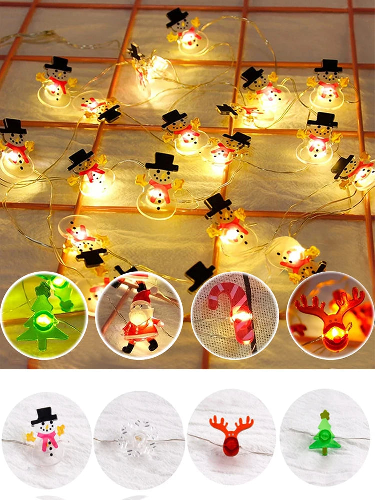 Santa Claus Snowman Christmas Fairy light string